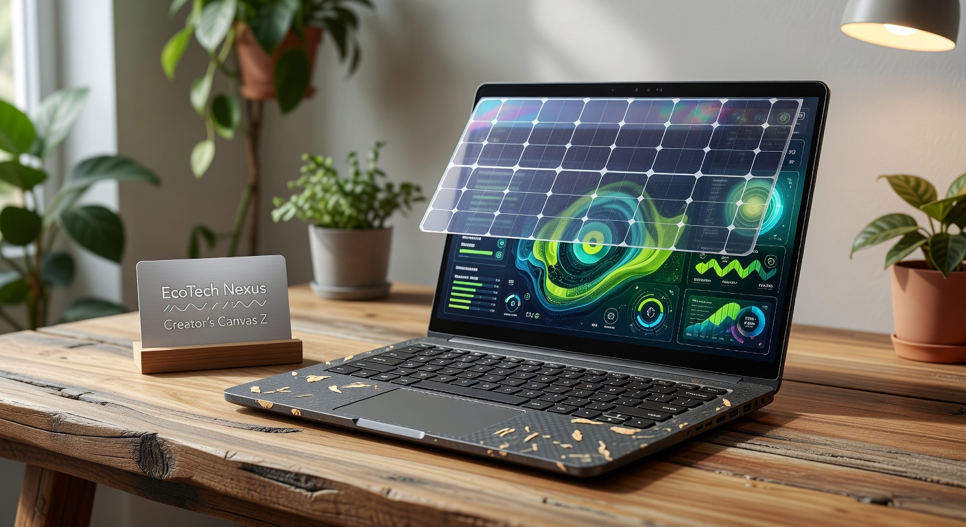 EcoTech Nexus sustainable futuristic laptop
